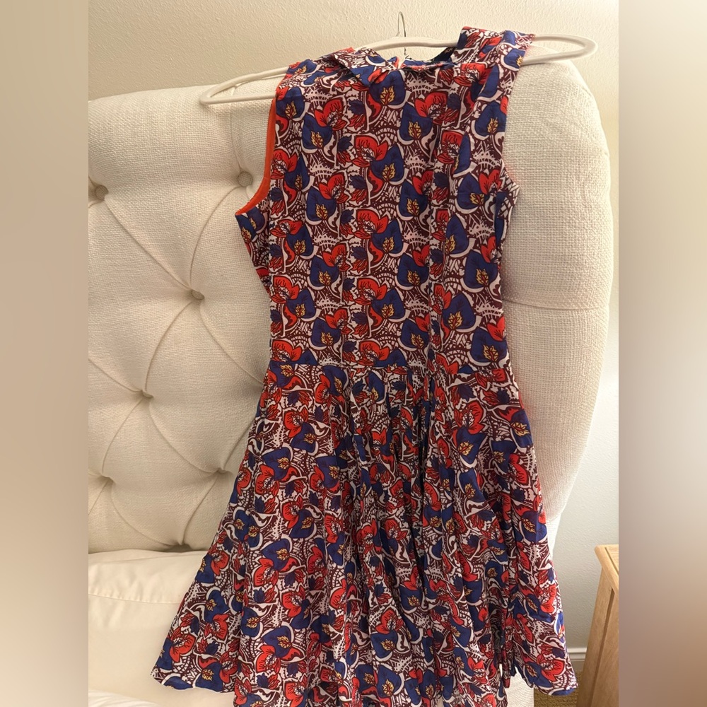 Kaya & Sloan Sleeveless Red and Blue Floral Fit-and-Flare Dress